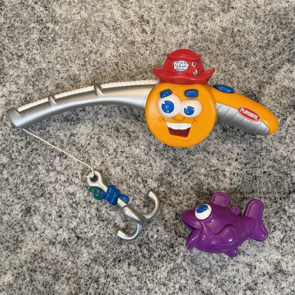VINTAGE/VHTF Playskool YARD CREW 2002 ROD The Magic Talkin' Fishing Pole & Fish